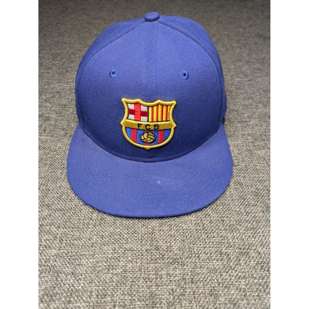 Nike Pro FC Barcelona La Barca True Snap Back Blue Soccer Hat adjustable Cap